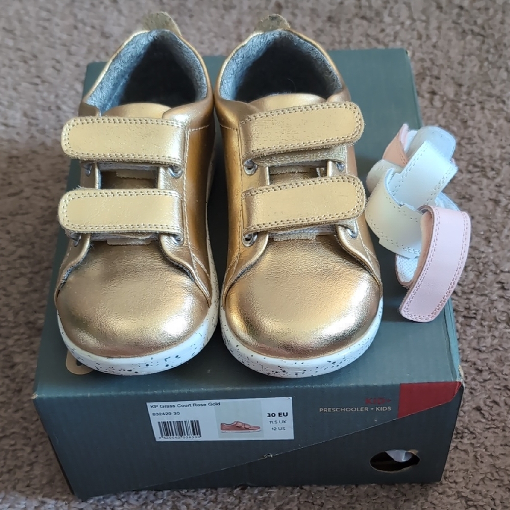 Gold Kids Shoes with Velcro Straps